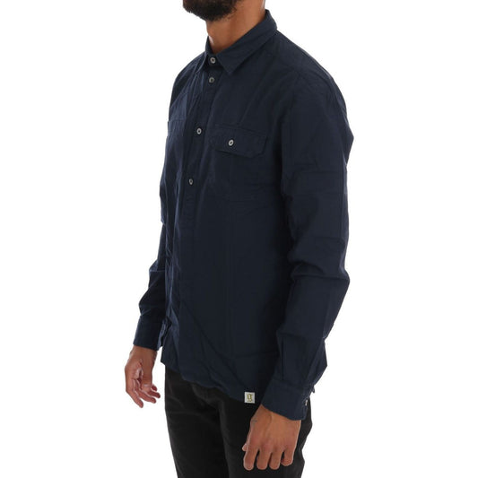 Elegant Blue Cotton Casual Shirt