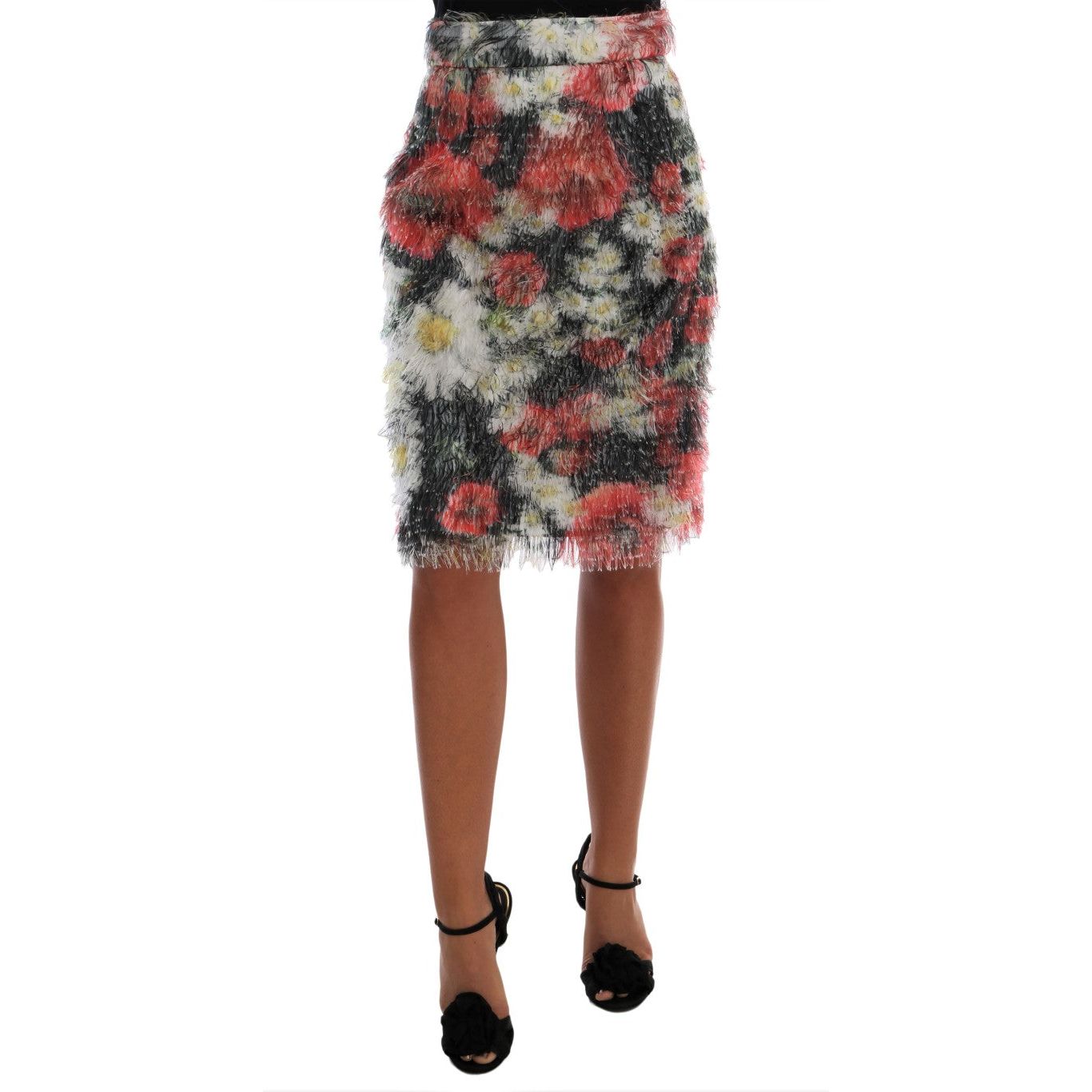 Floral Elegance Knee-Length Skirt