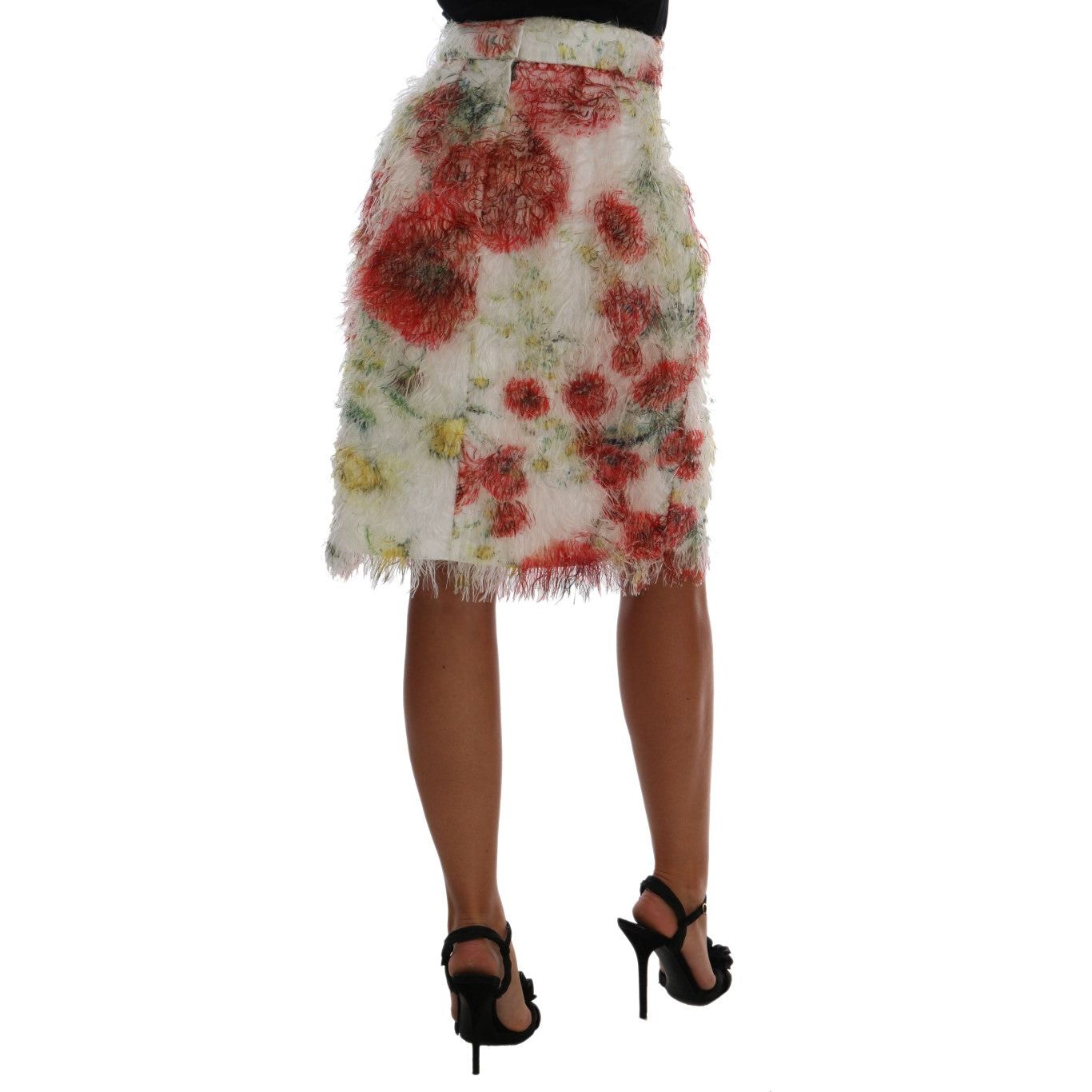 Dolce & Gabbana Elegant Floral High-Waist Pencil Skirt floral-patterned-pencil-straight-skirt-1