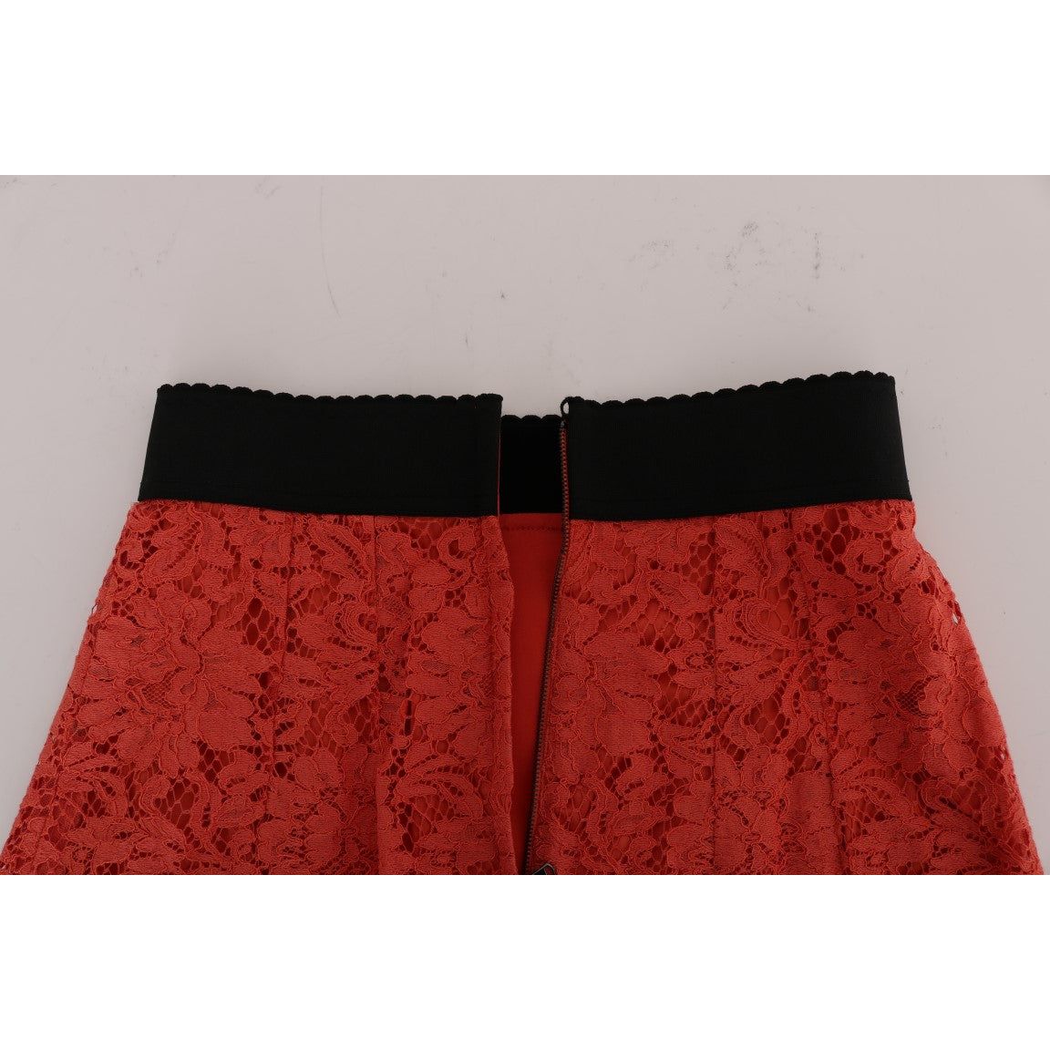 Dolce & Gabbana | Orange Macramé Lace Pencil Skirt| McRichard Designer Brands   