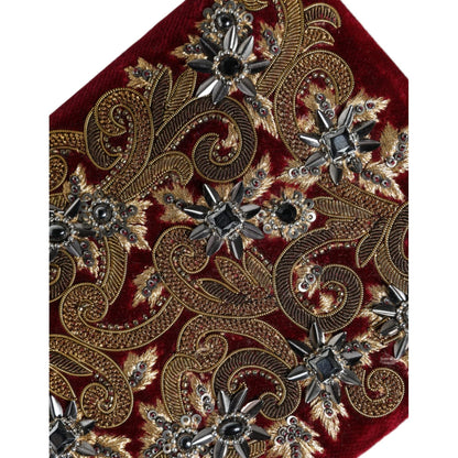 Dolce & Gabbana Red Velvet Gold Frame Clutch Evening Party Purse Bag