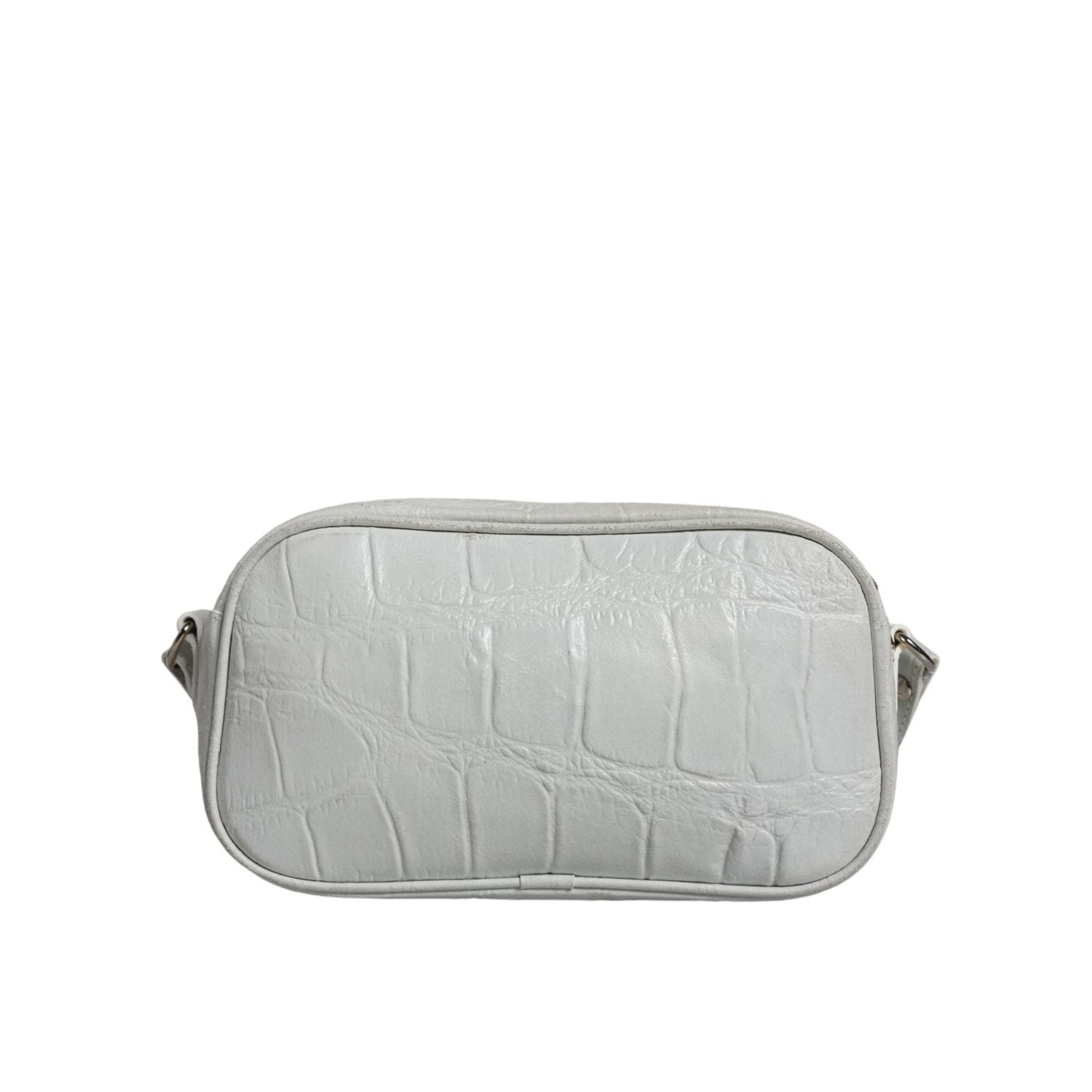 Aniye By White Croc Print Leather Crossbody Sling Bag
