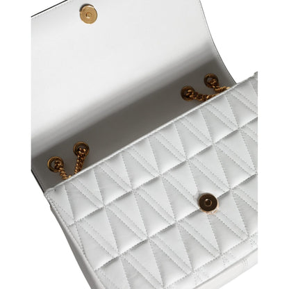 Versace White Mini Nappa Leather Crossbody Shoulder Bag