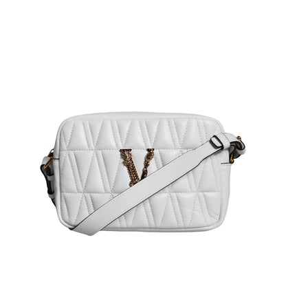 Versace White Quilted Nappa Leather Crossbody Shoulder Bag