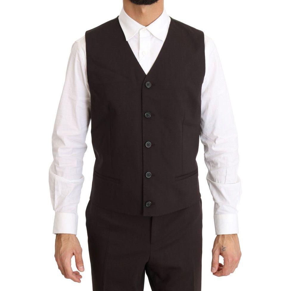 Dolce & Gabbana Elegant Bordeaux Double Breasted Suit Suit bordeaux-wool-stretch-long-3-piece-suit