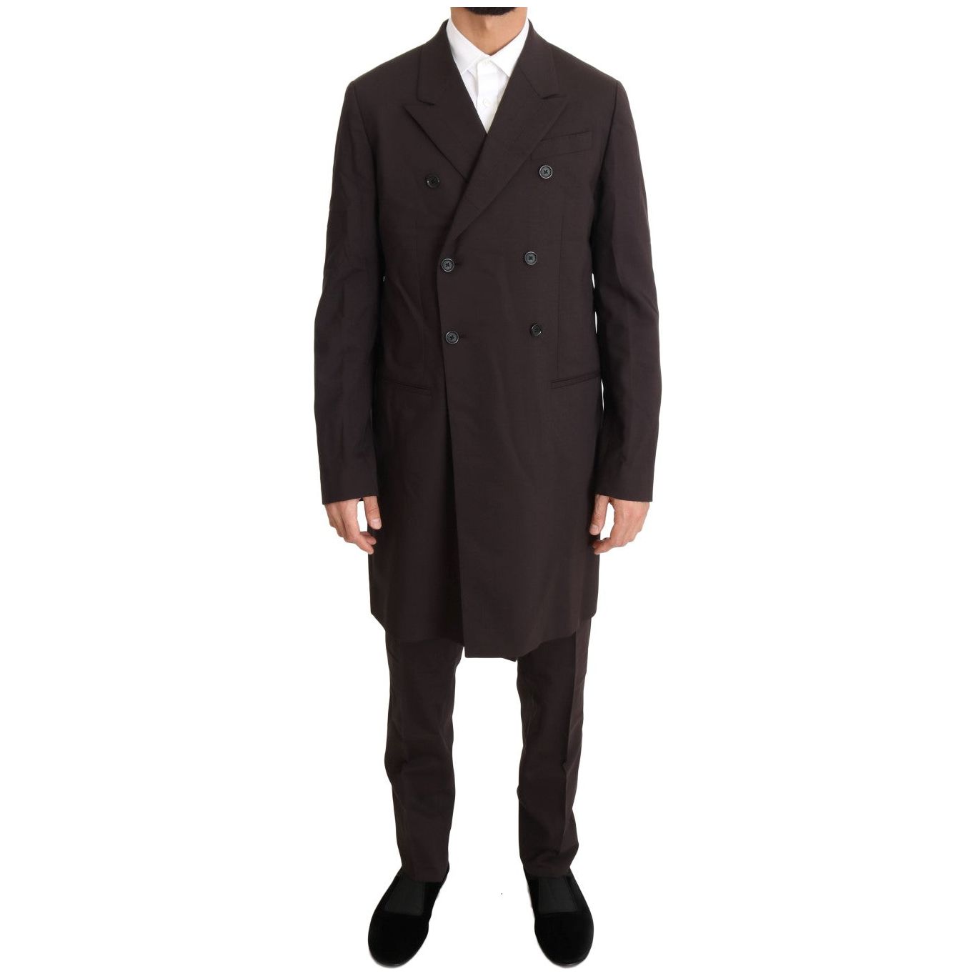 Dolce & Gabbana Elegant Bordeaux Double Breasted Suit Suit bordeaux-wool-stretch-long-3-piece-suit