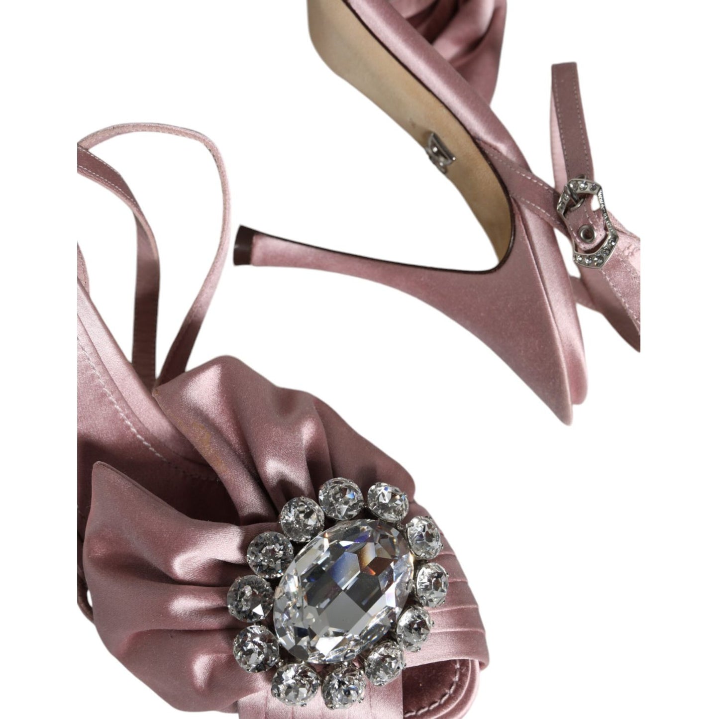Dolce & Gabbana Pink Keira Crystal Heels Sandals Shoes