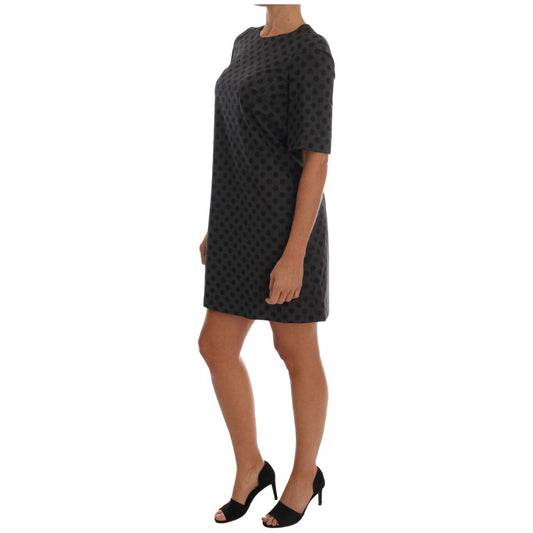 Elegant Polka Dot Wool Blend Dress