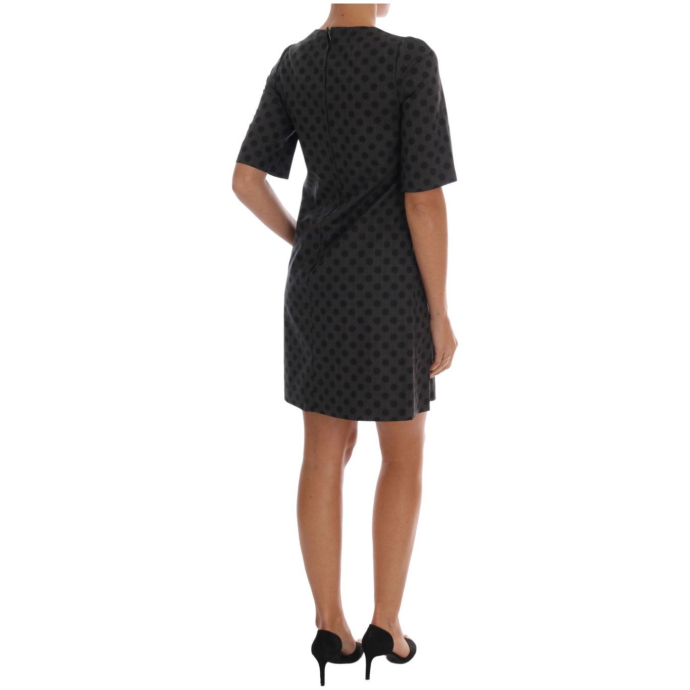 Elegant Polka Dot Wool Blend Dress