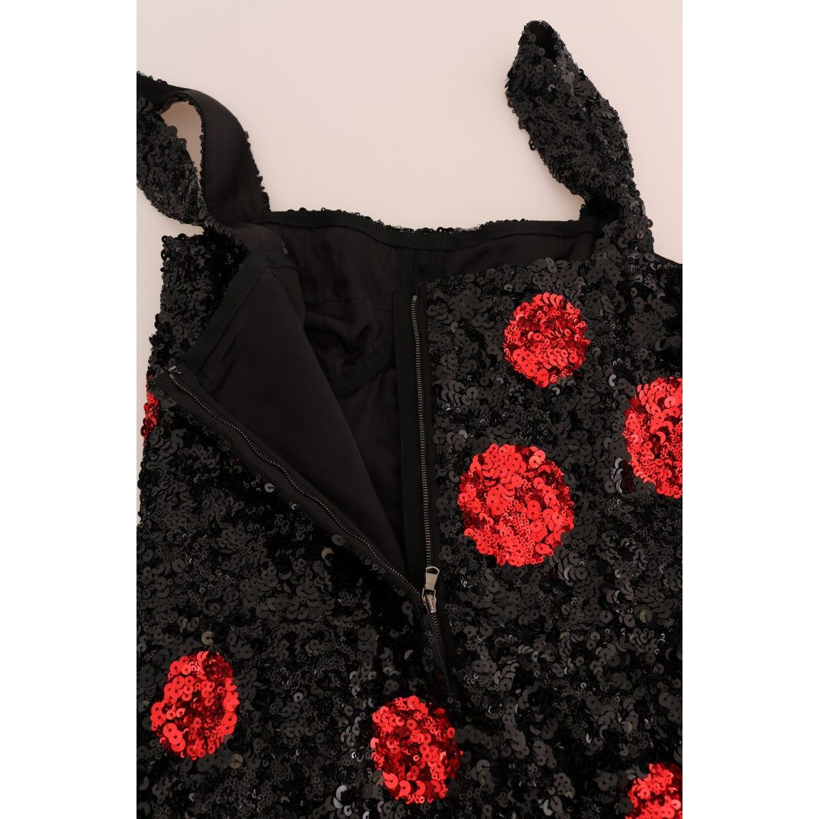 Dolce & Gabbana Elegant Polka Dotted Shift Dress black-red-polka-sequined-shift-dress