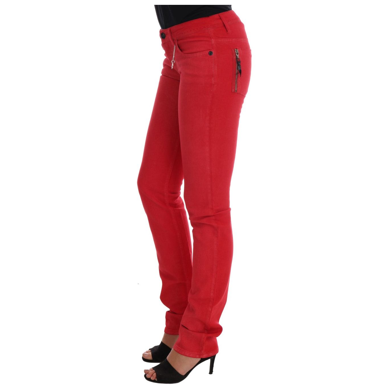 Radiant Red Super Slim Designer Jeans