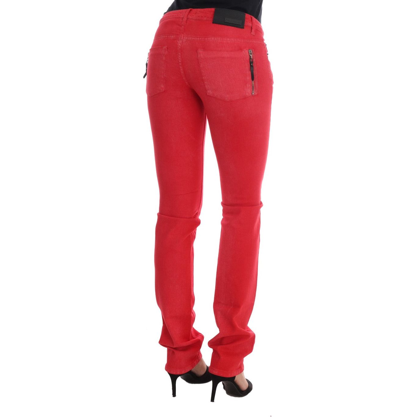 Radiant Red Super Slim Designer Jeans