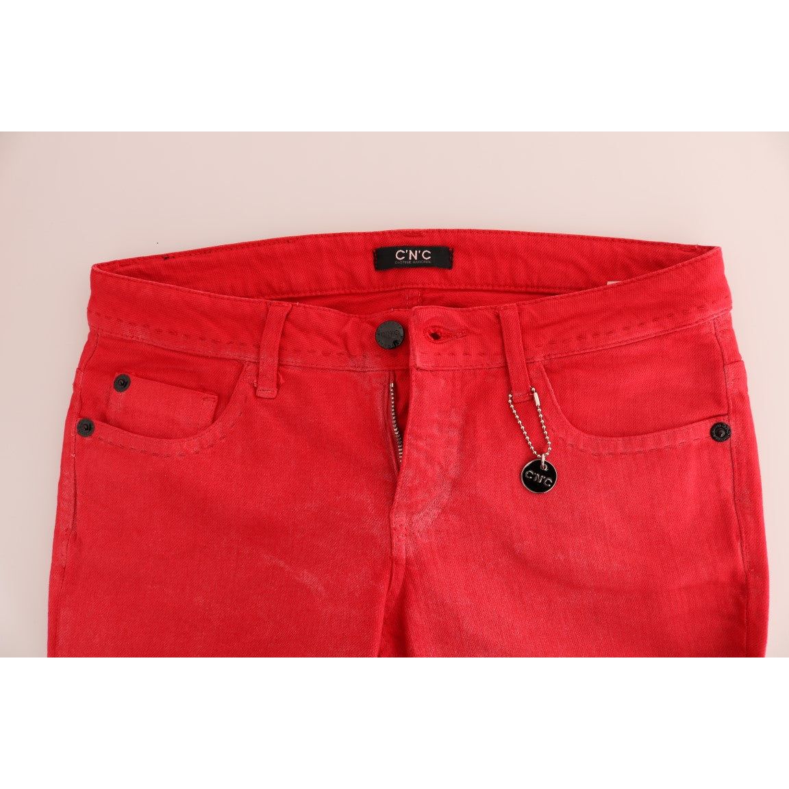 Radiant Red Super Slim Designer Jeans