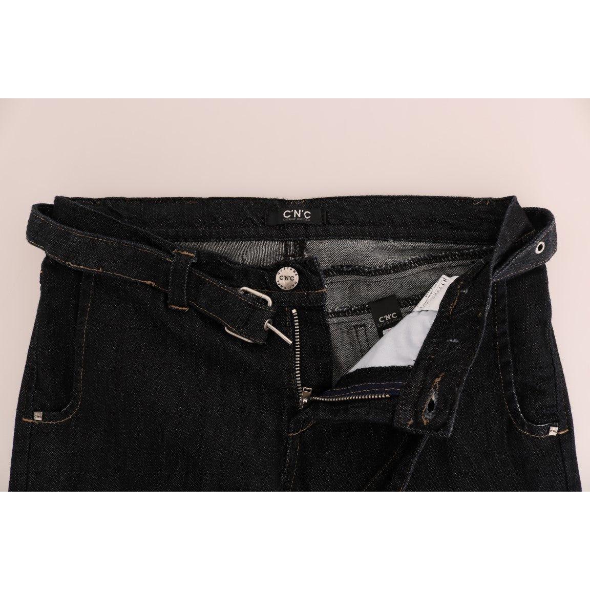 بنطلون جينز ضيق من القطن باللون الأزرق الداكن من كوستيوم ناشيونال سفيلتي