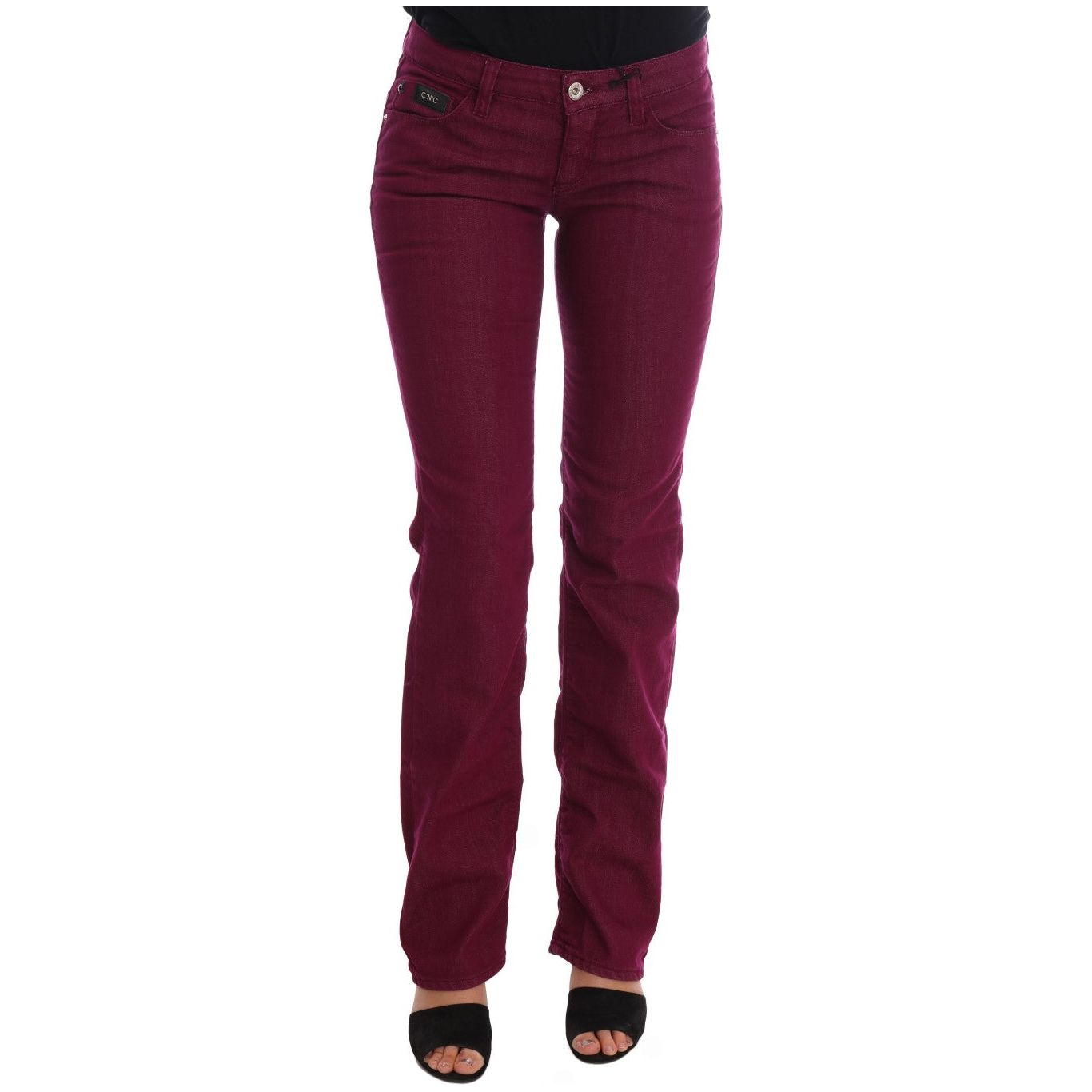 Sleek Red Straight Fit Luxury Jeans