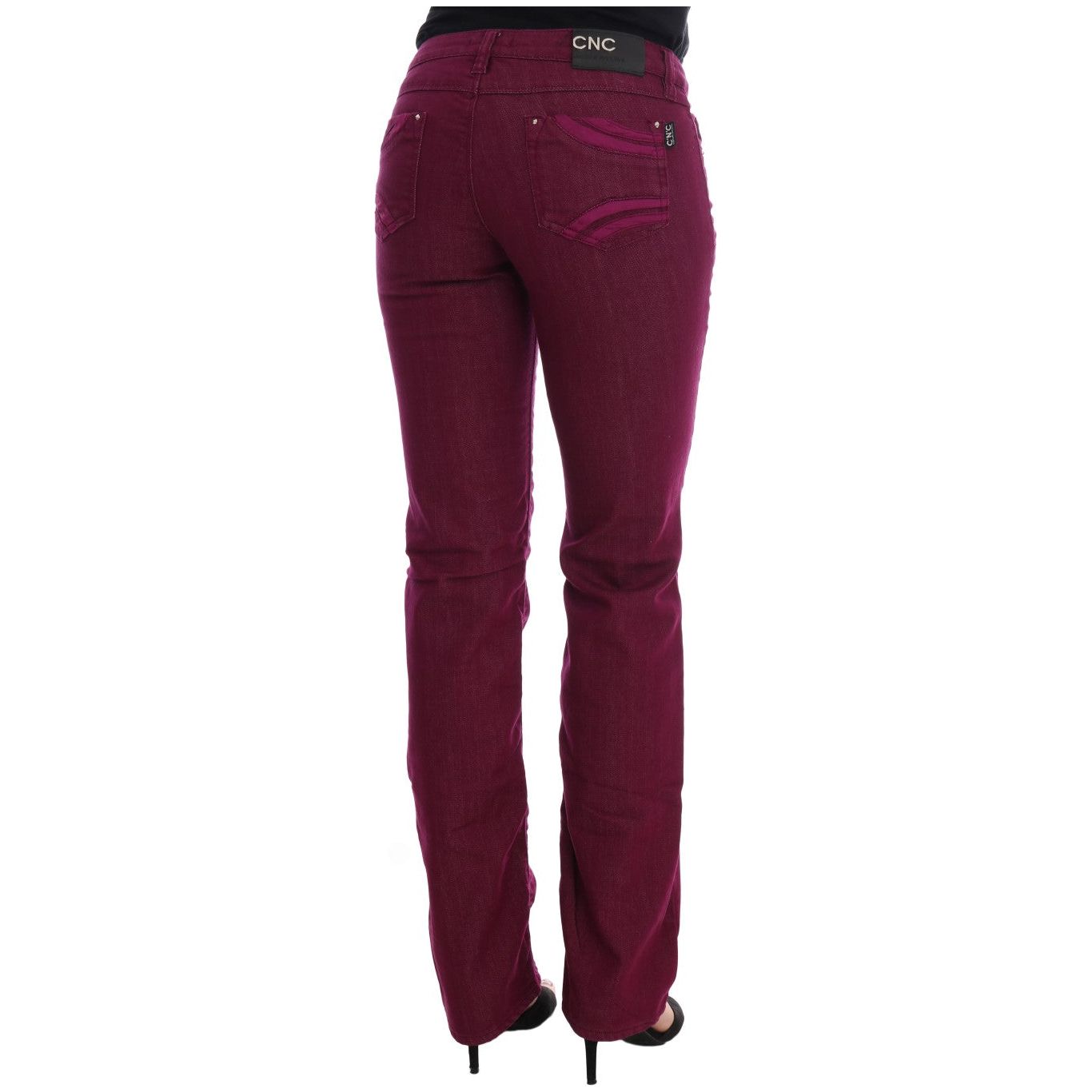 Sleek Red Straight Fit Luxury Jeans