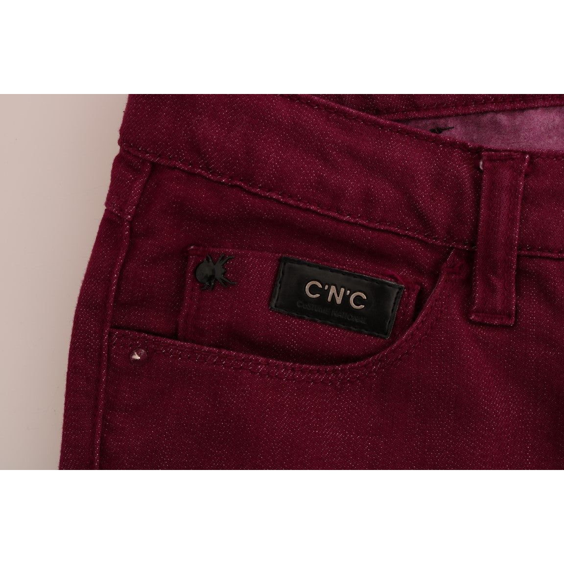 Sleek Red Straight Fit Luxury Jeans