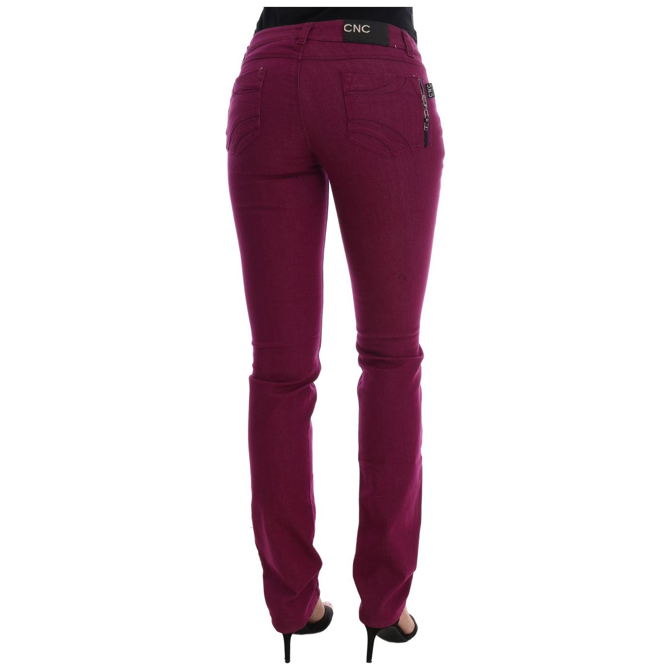 Costume National Elegant Purple Super Slim Jeans purple-cotton-stretch-slim-denim-jeans