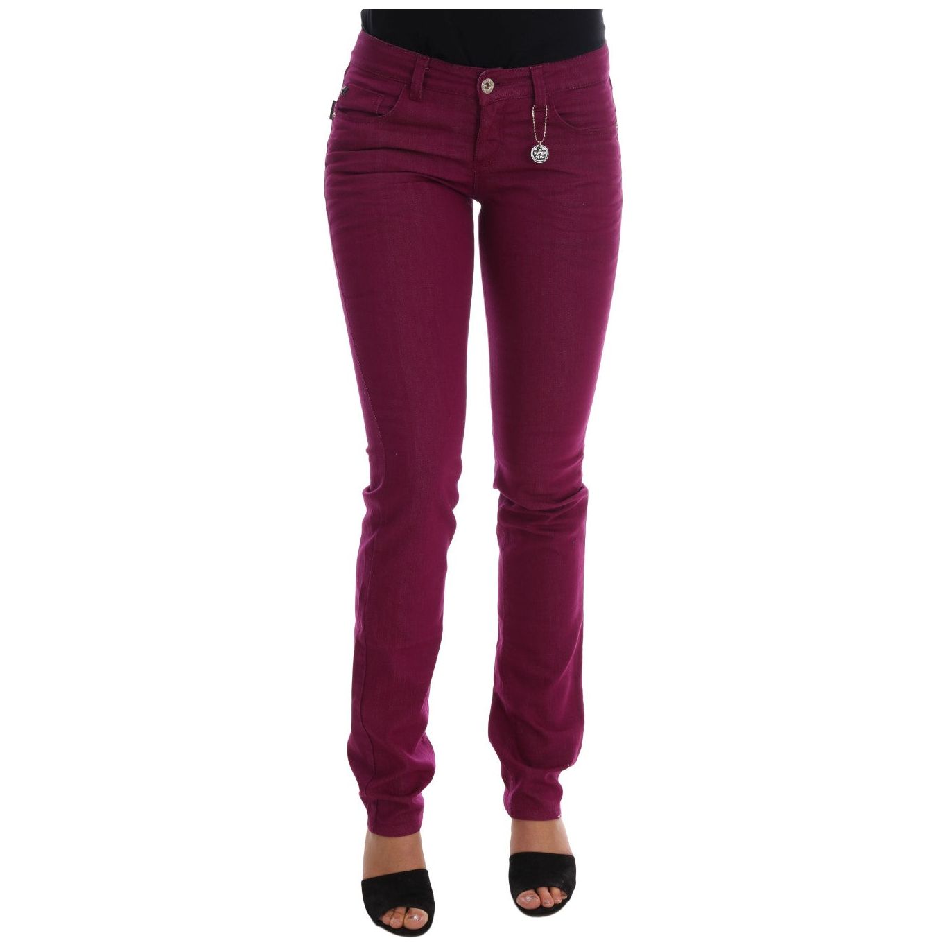 Costume National Elegant Purple Super Slim Jeans purple-cotton-stretch-slim-denim-jeans