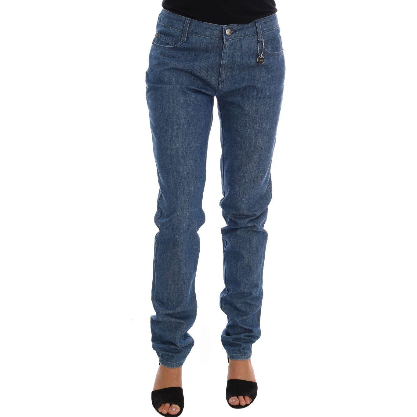 Costume National Blue Wash Cotton Boyfriend Fit Jeans