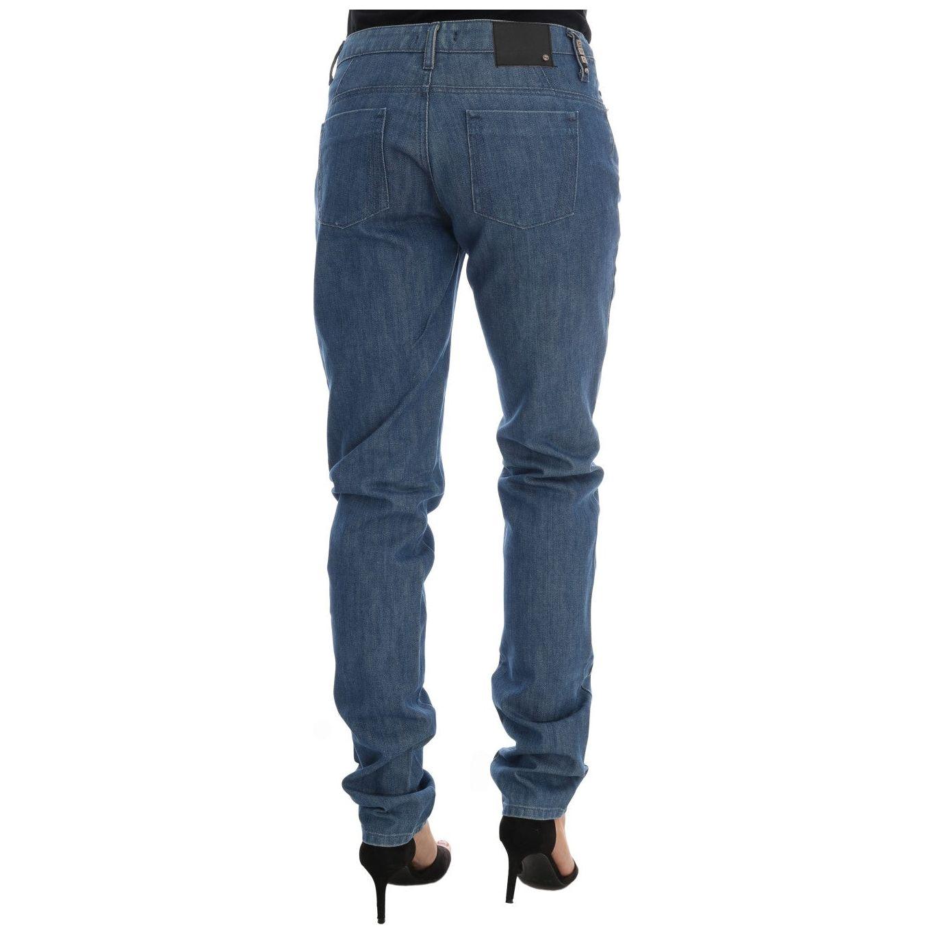 Costume National Blue Wash Cotton Boyfriend Fit Jeans