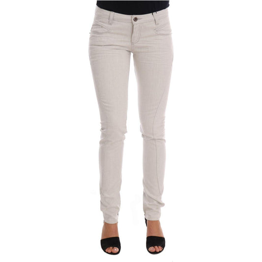 Costume National White Cotton Stretch Slim Jeans Costume National