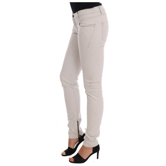 Chic White Slim-Fit Stretch Jeans