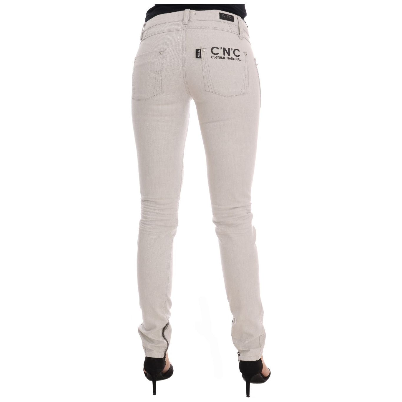 Chic White Slim-Fit Stretch Jeans