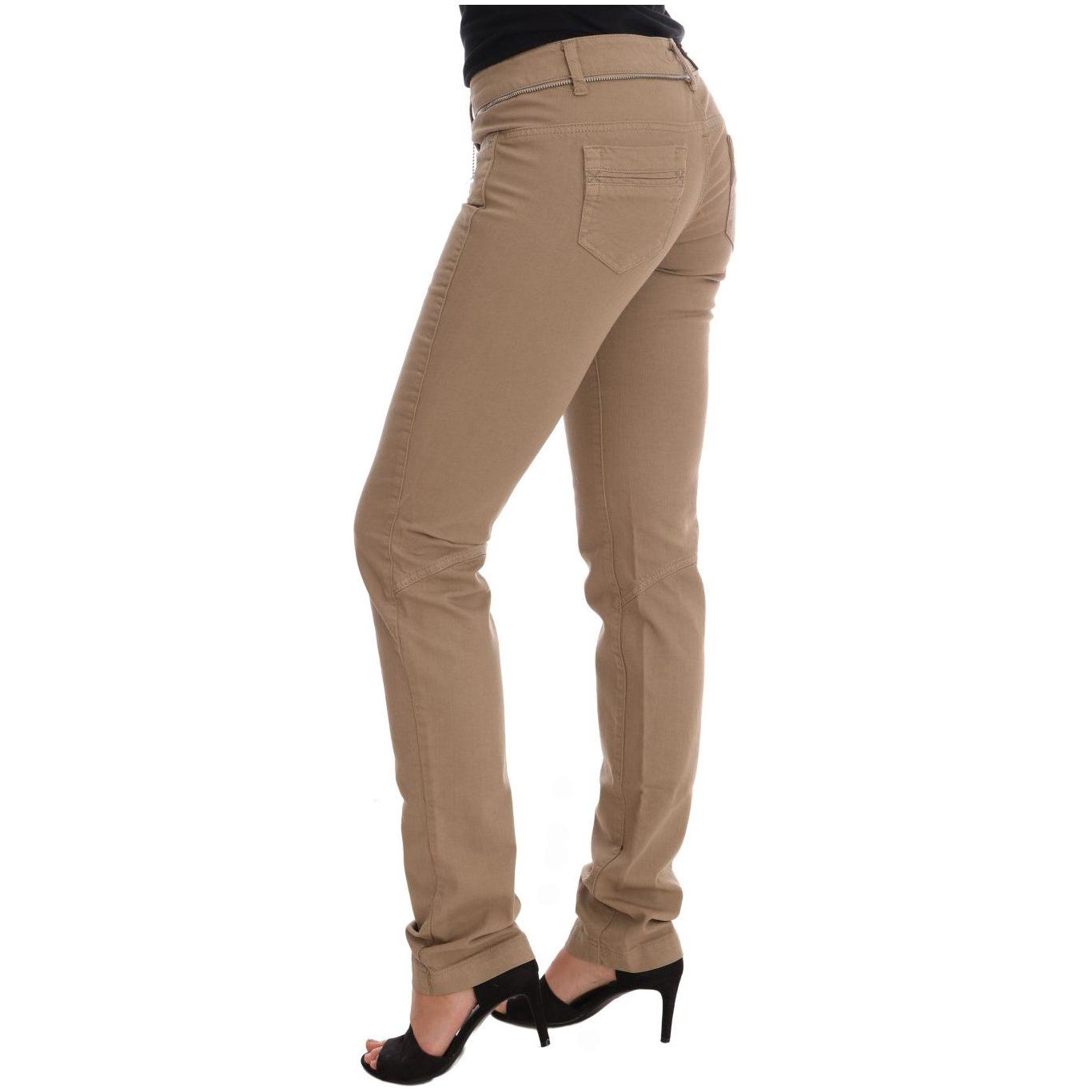 Costume National Beige Cotton Stretch Slim Fit Jeans Jeans & Pants