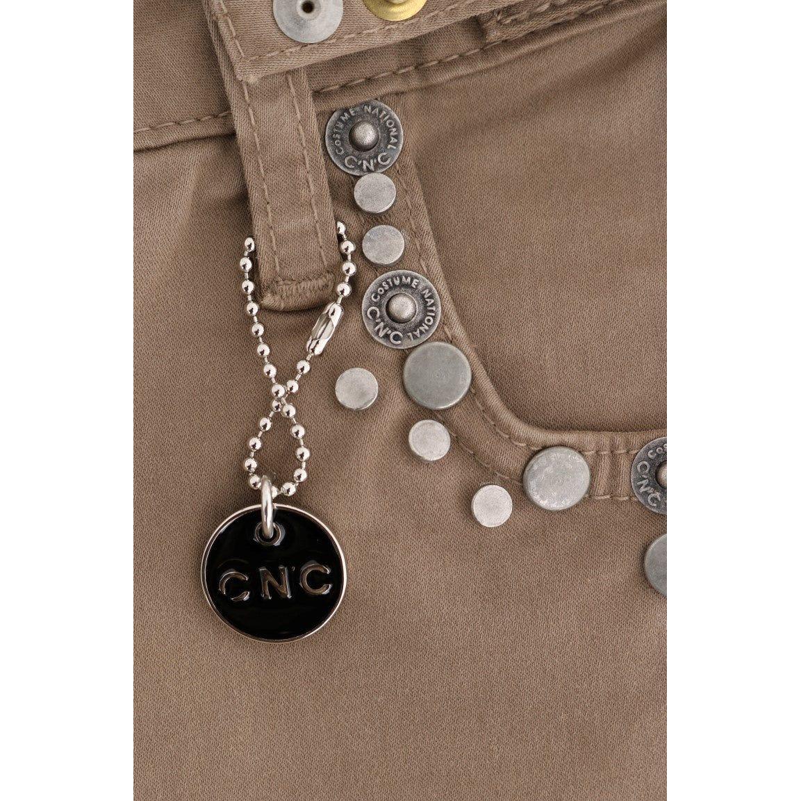 بنطلون جينز بتصميم Super Slim Fit باللون البيج من Costume National