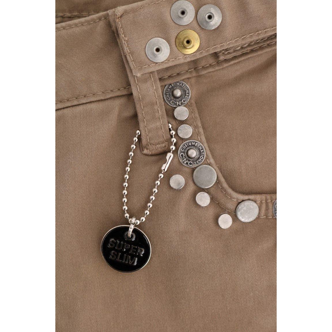 بنطلون جينز بتصميم Super Slim Fit باللون البيج من Costume National