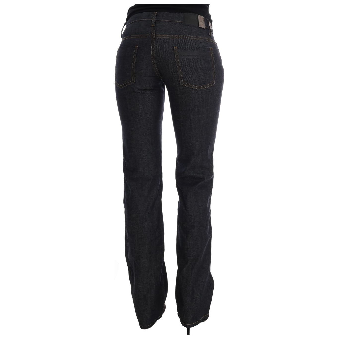 Costume National Chic Dark Blue Straight Fit Jeans dark-blue-cotton-classic-fit-jeans