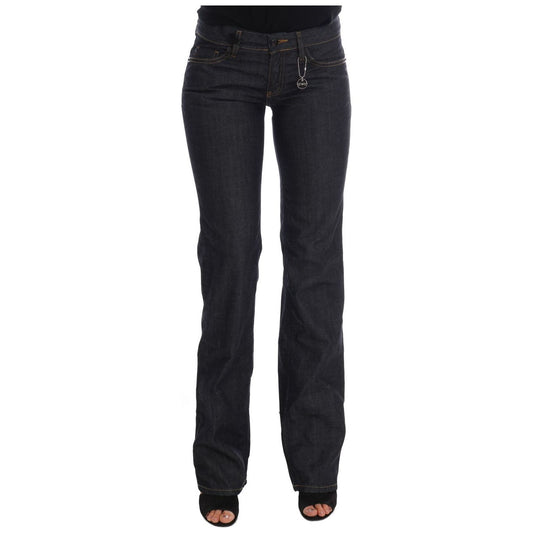 Costume National Chic Dark Blue Straight Fit Jeans dark-blue-cotton-classic-fit-jeans