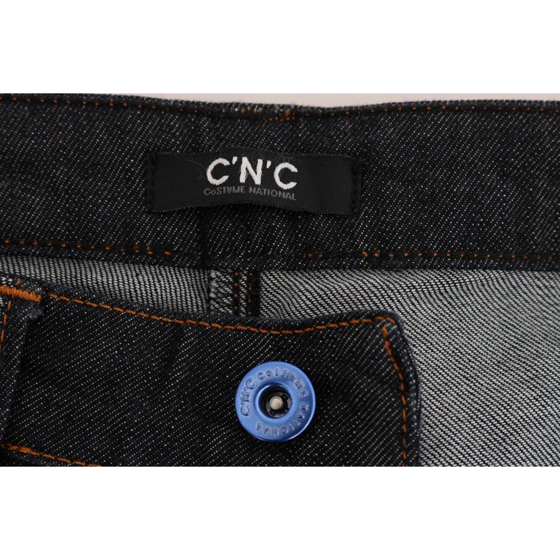 Costume National Sleek Dark Blue Super Slim Jeans blue-cotton-stretch-slim-fit-jeans-6