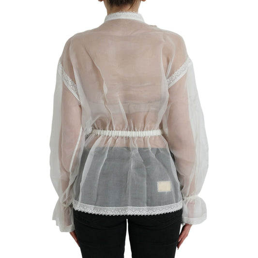 Dolce & GabbanaElegant Silk Blend Long Sleeve BlouseMcRichard Designer Brands£519.00