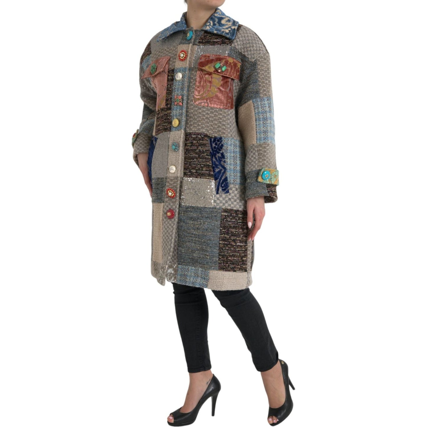 Dolce & Gabbana Multicolor Patchwork Trench Coat Jacket multicolor-patchwork-trench-coat-jacket