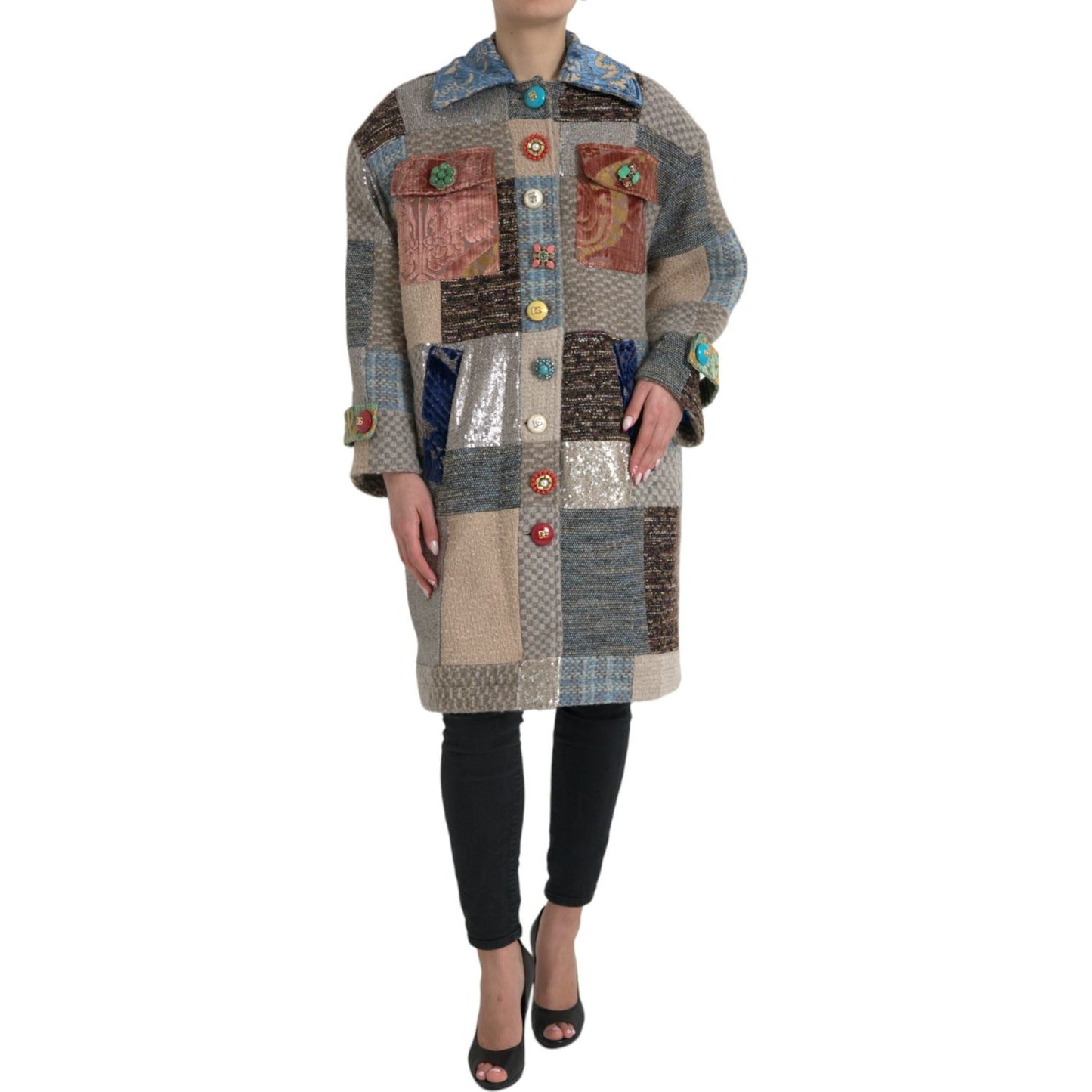 Dolce & Gabbana Multicolor Patchwork Trench Coat Jacket multicolor-patchwork-trench-coat-jacket