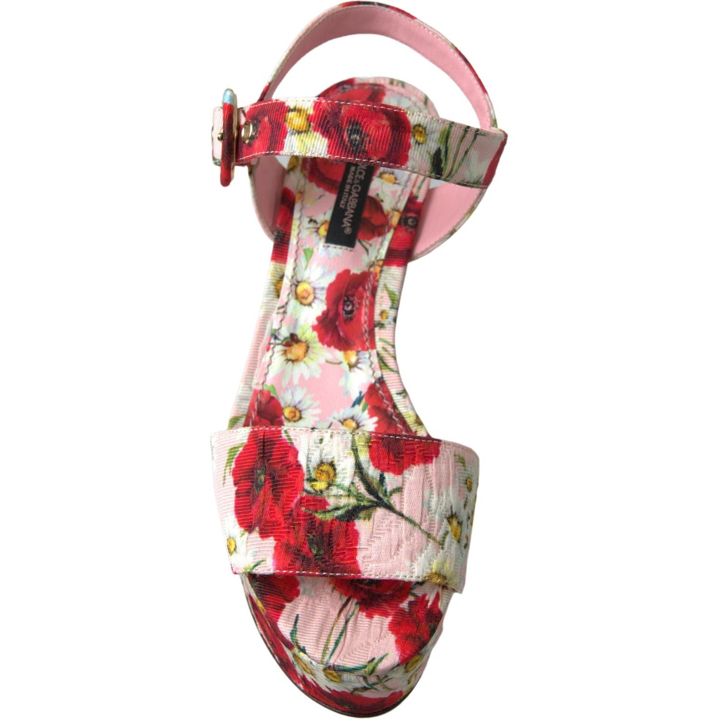 Dolce & Gabbana Floral Ankle Strap Wedge Sandals multicolor-floral-print-wedges-floral-ankle-strap-sandals