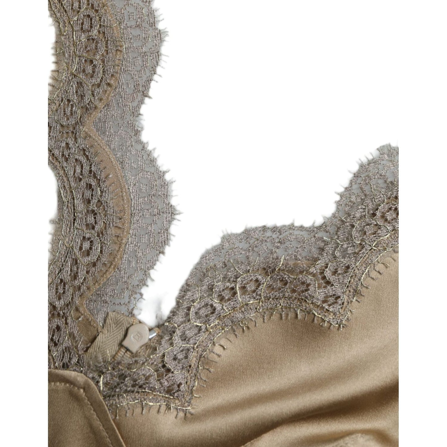Dolce & Gabbana | Elegant V-Neck Sleeveless Lace Trim Top| McRichard Designer Brands   