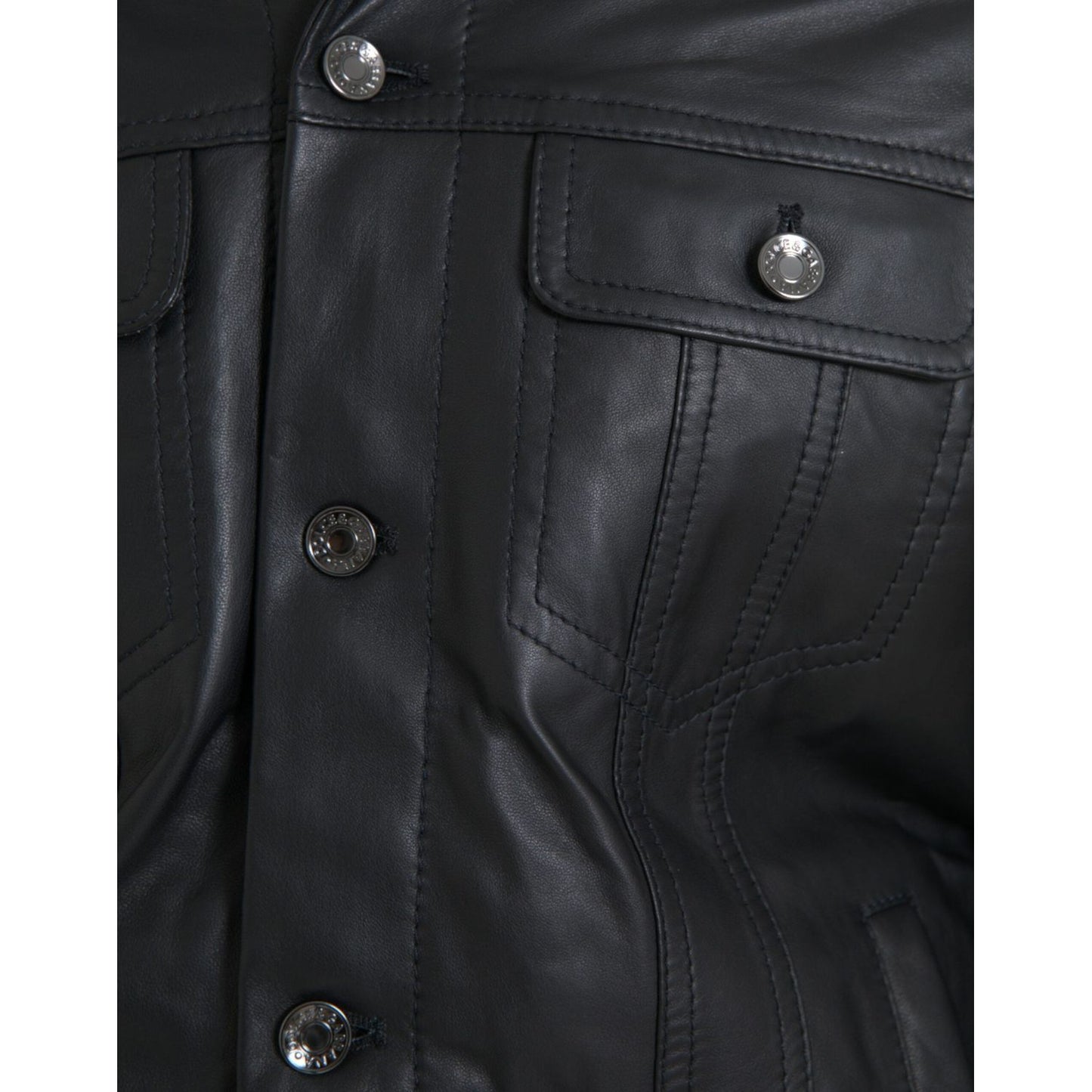 Dolce & Gabbana Black Leather Fur Collar Biker Coat Jacket black-leather-fur-collar-biker-coat-jacket