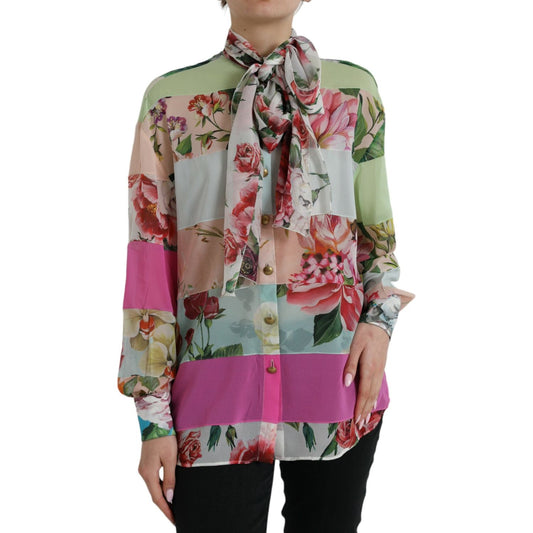 Dolce & Gabbana Elegant Multicolor Silk Blend Long Sleeve Top elegant-multicolor-silk-blend-long-sleeve-top