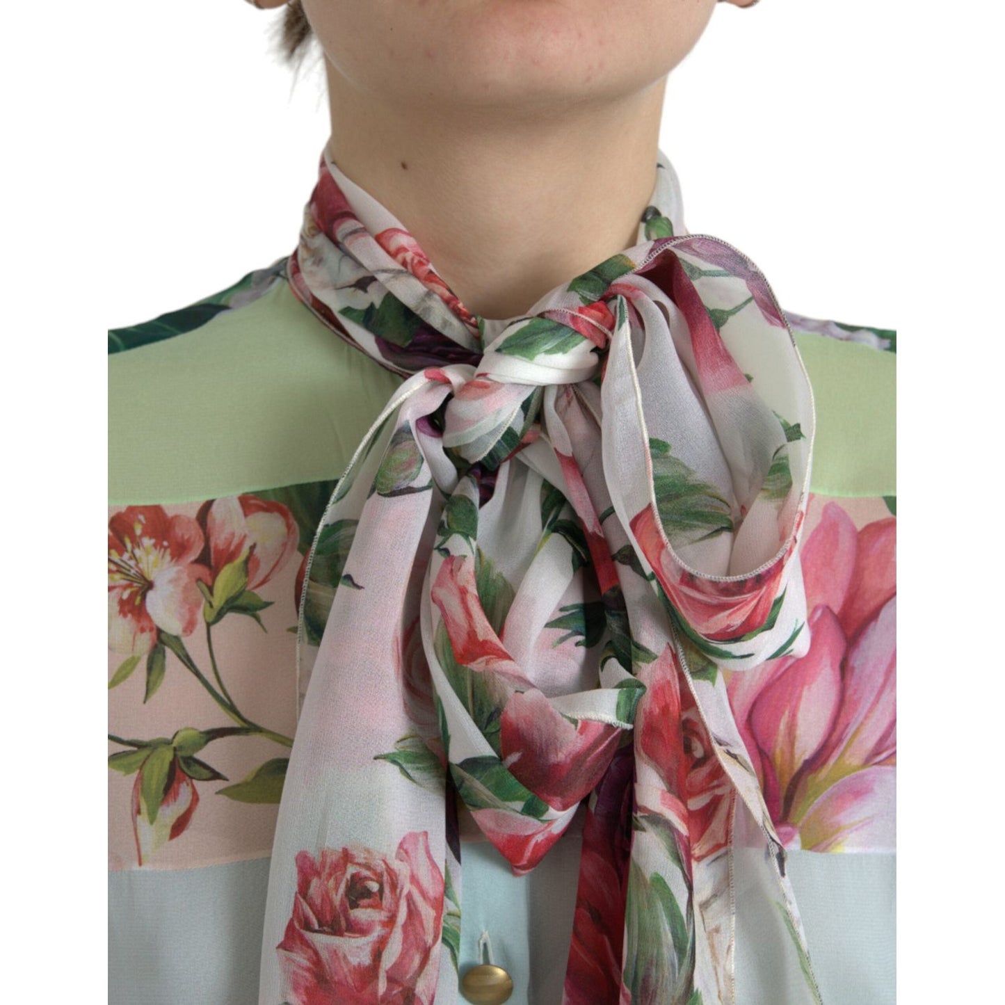 Dolce & Gabbana Elegant Multicolor Silk Blend Long Sleeve Top elegant-multicolor-silk-blend-long-sleeve-top