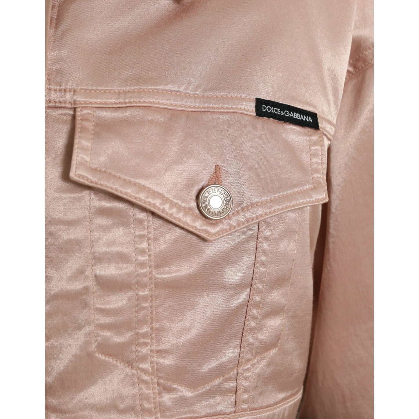 Dolce & Gabbana Elegant Pink Cropped Denim Jacket elegant-pink-cropped-denim-jacket