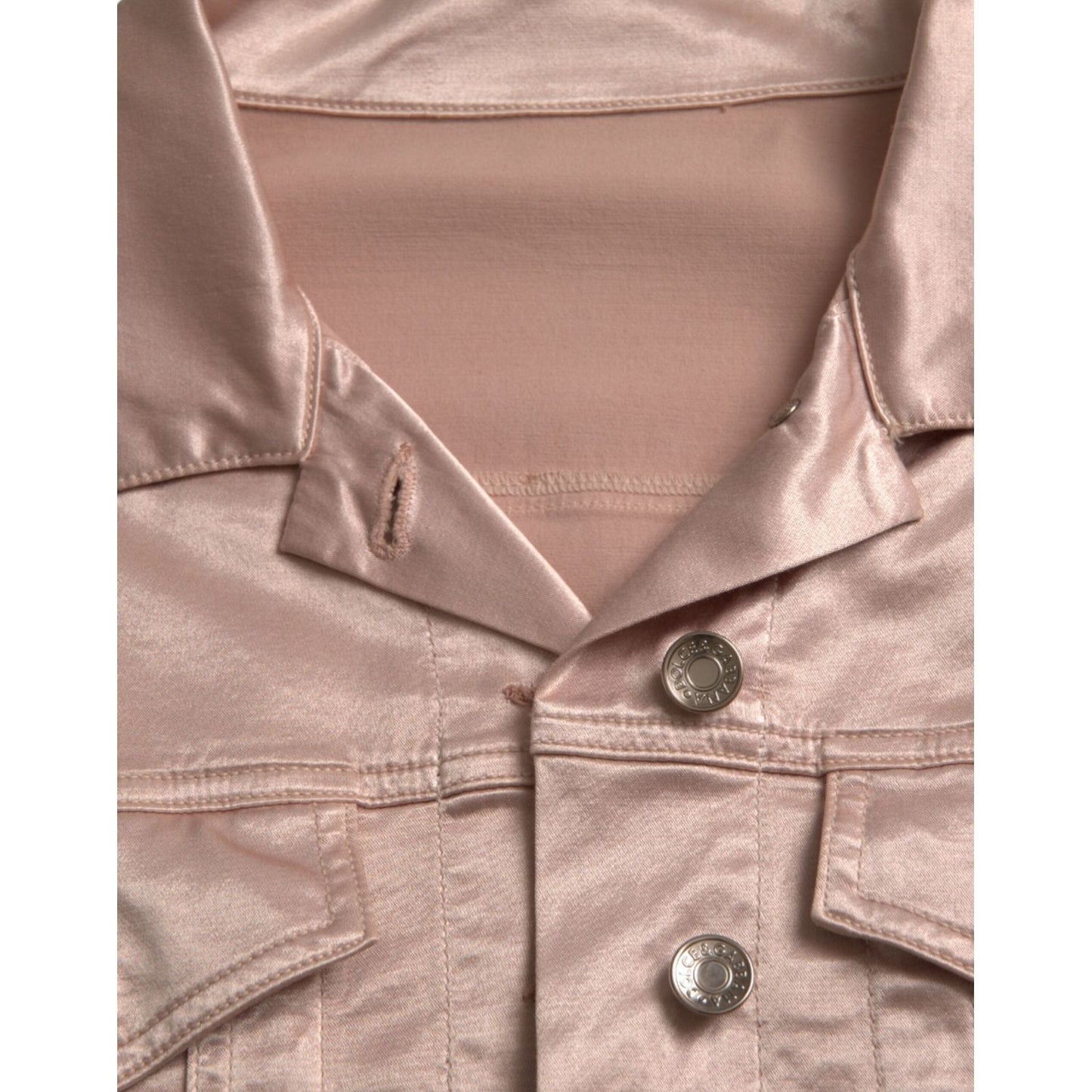Dolce & Gabbana Elegant Pink Cropped Denim Jacket elegant-pink-cropped-denim-jacket