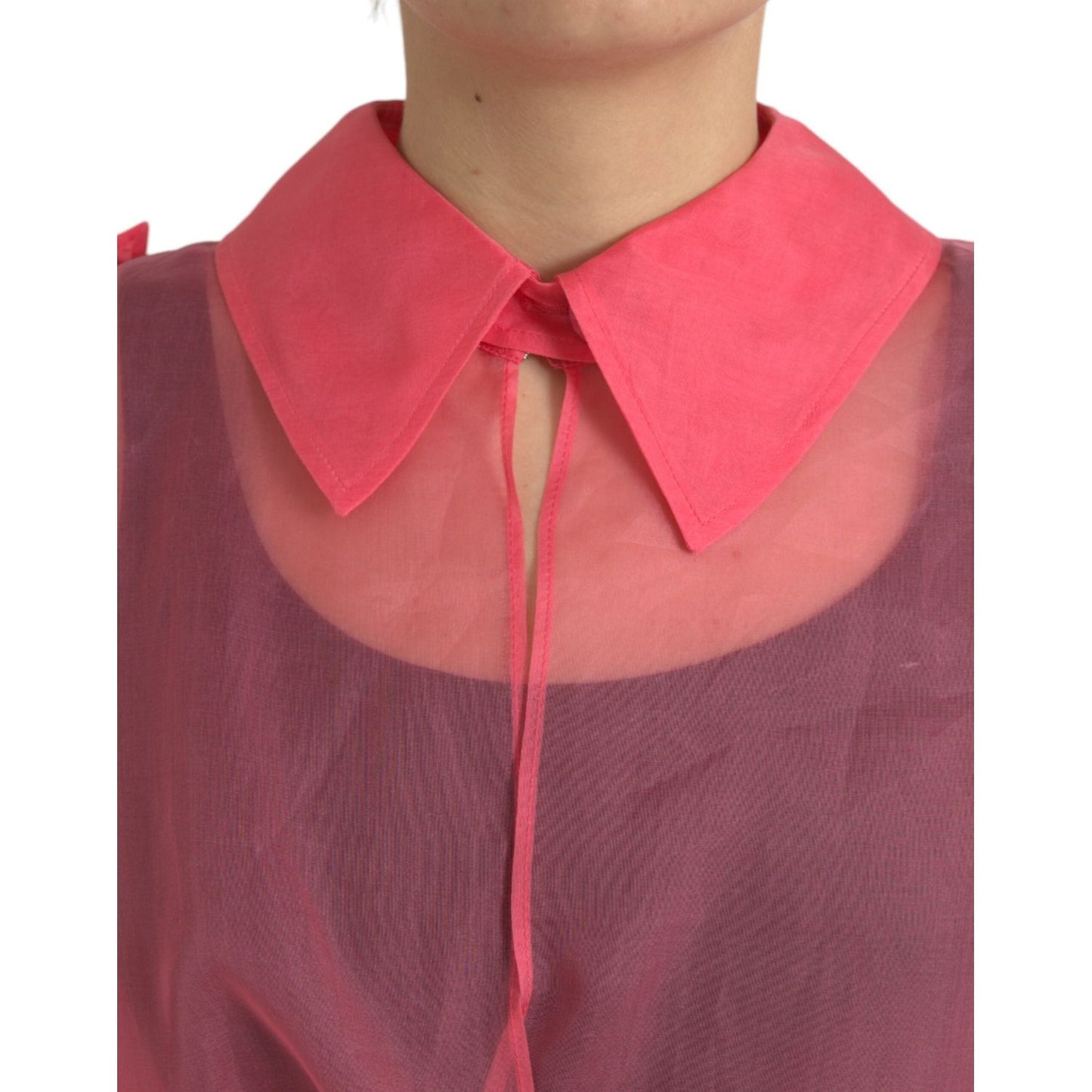 Dolce & Gabbana Elegant Pink Silk Long Jacket elegant-pink-silk-long-jacket
