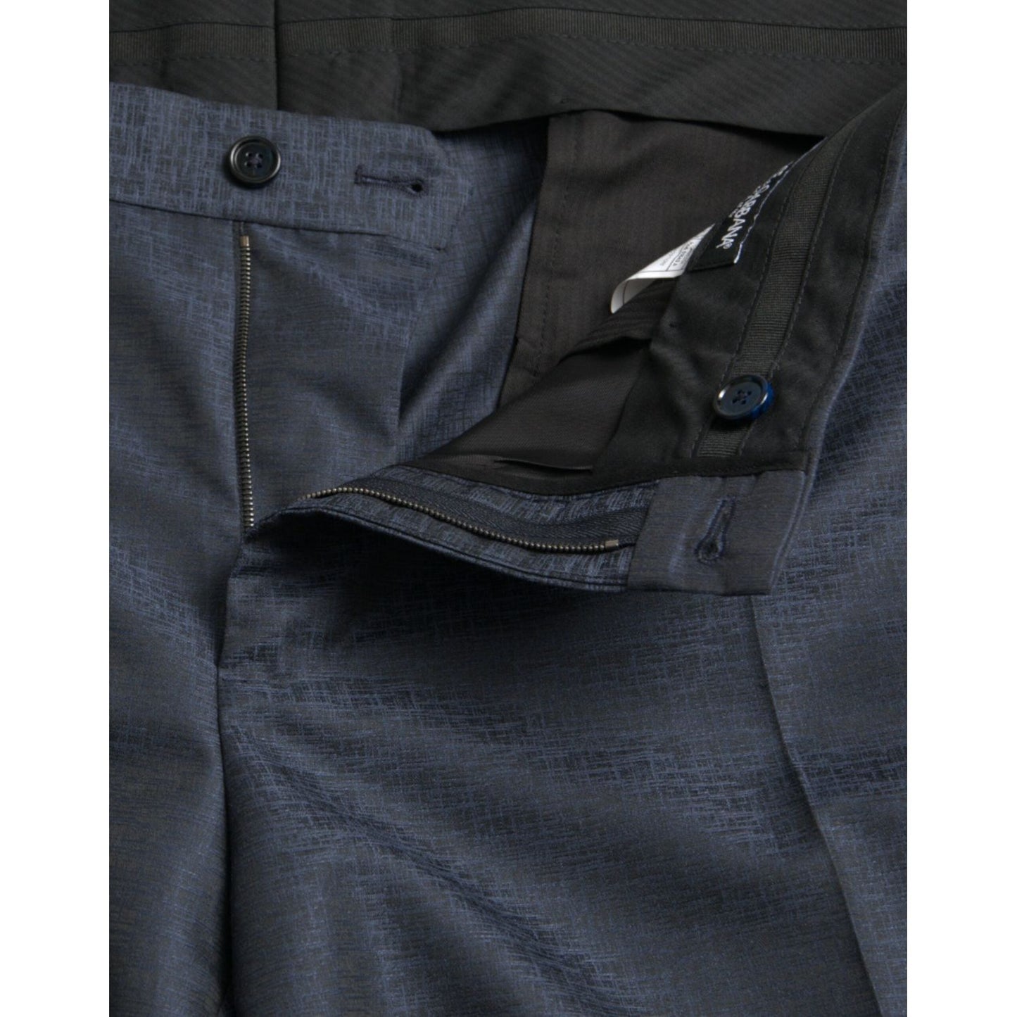 Dolce & Gabbana Blue Wool Men Skinny Dress Pants blue-wool-men-skinny-dress-pants-1