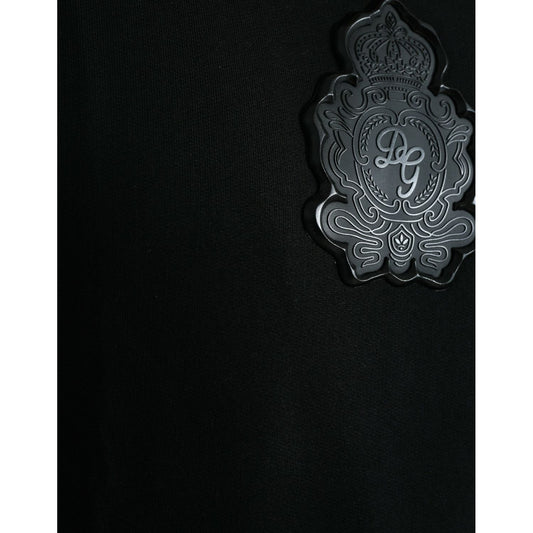 Dolce & Gabbana | Elegant Black Cotton Pullover Sweater| McRichard Designer Brands   