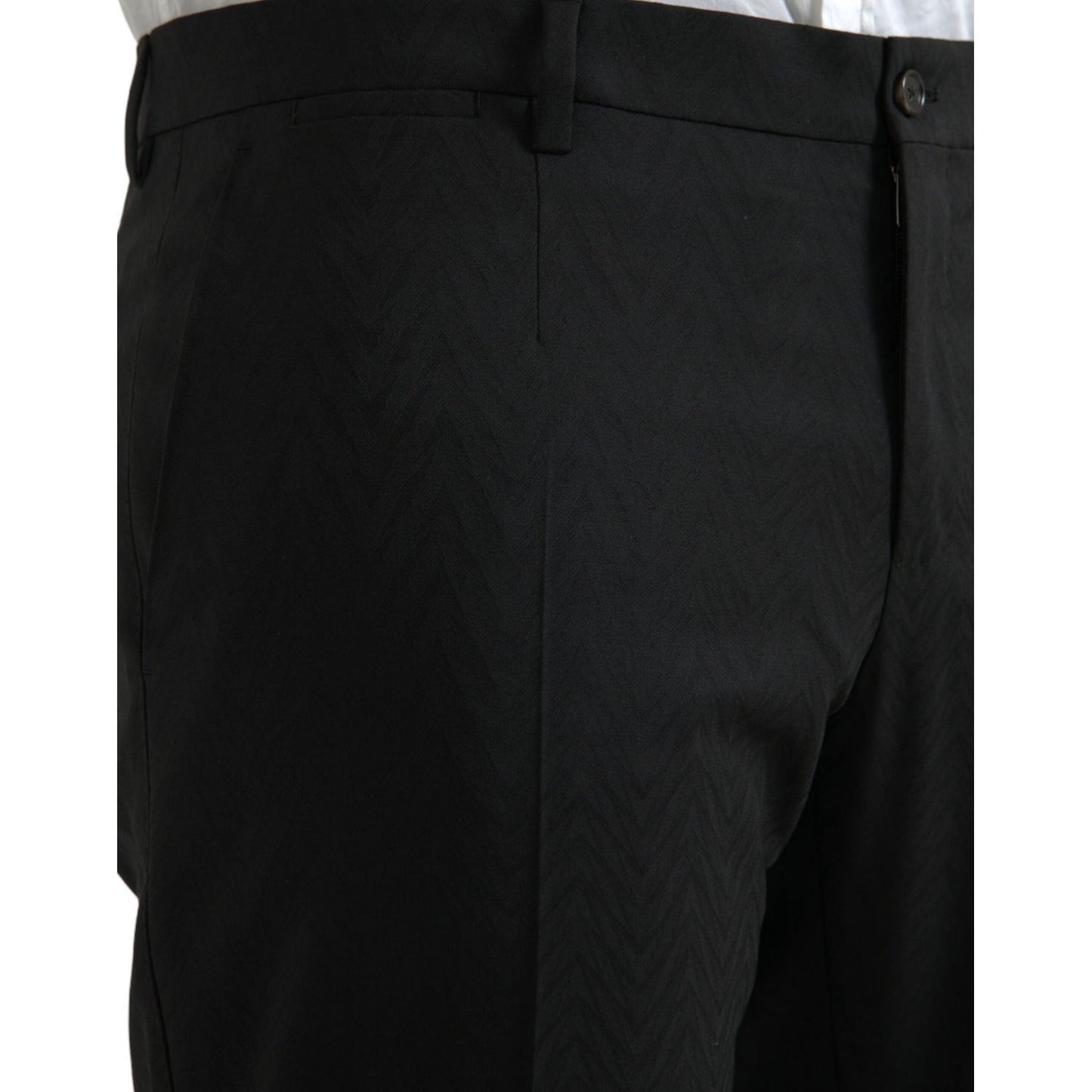Dolce & Gabbana Black Wool Men Skinny Dress Pants black-wool-men-skinny-dress-pants