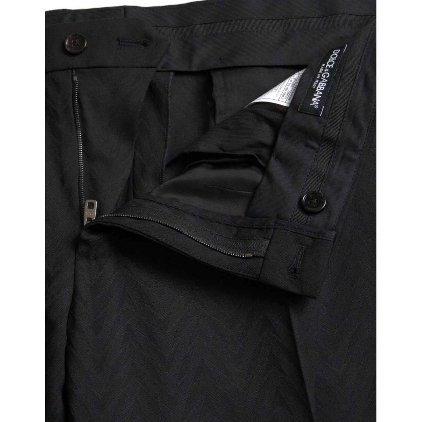 Dolce & Gabbana Black Wool Men Skinny Dress Pants black-wool-men-skinny-dress-pants