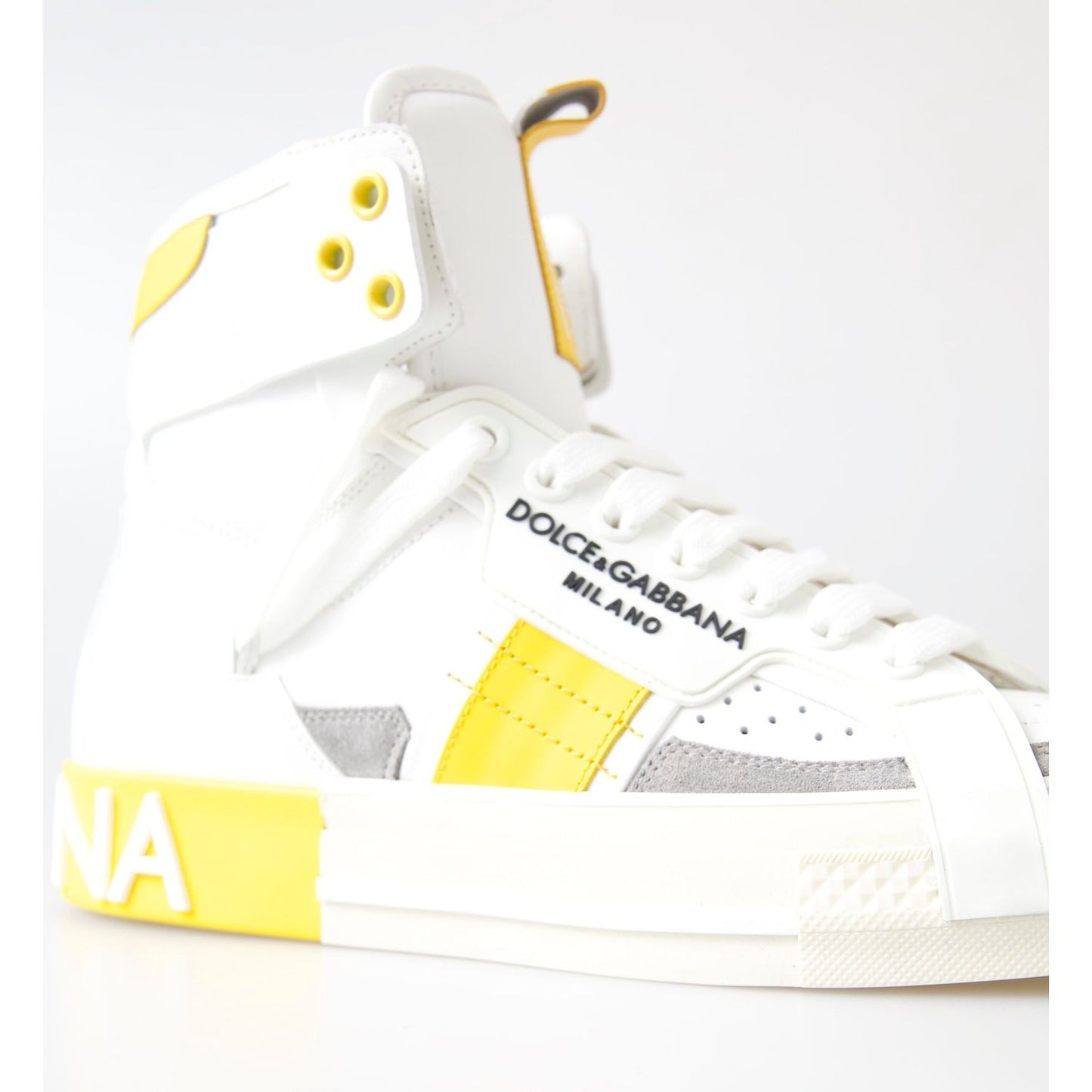Dolce & Gabbana | High-Top Perforated Leather Sneakers| McRichard Designer Brands   